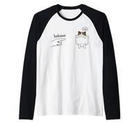 Grumpy Attitude Sarcastic Humor Behave No Pocket Funny Cat Raglan Baseball Tee
