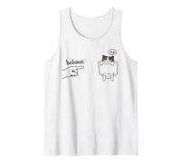 Grumpy Attitude Sarcastic Humor Behave No Pocket Funny Cat Tank Top