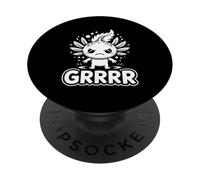 Grumpy Axolotl Whisperer Angry Cute Salamander PopSockets Adhesive PopGrip