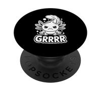Grumpy Axolotl Whisperer Angry Cute Salamander PopSockets Adhesive PopGrip