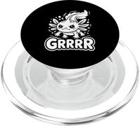 Grumpy Axolotl Whisperer Angry Cute Salamander PopSockets PopGrip for MagSafe