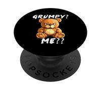 Grumpy Bear Sarcastic Face - Funny angry teddy PopSockets Adhesive PopGrip