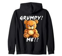 Grumpy Bear Sarcastic Face - Funny angry teddy Zip Hoodie