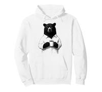 Grumpy Bear with Coffee Funny Animal for Coffee Lovers Pullover Hoodie