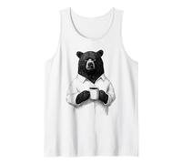 Grumpy Bear with Coffee Funny Animal for Coffee Lovers Tank Top