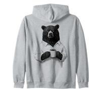 Grumpy Bear with Coffee Funny Animal for Coffee Lovers Zip Hoodie