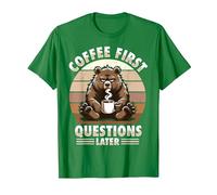 Grumpy Bear with Coffee T-Shirt, Men, Kelly Green, XX-Large