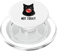 Grumpy Black Cat Blowing Bubble Gum Not today PopSockets PopGrip for MagSafe