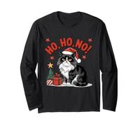 Grumpy Black & White Cat Who doesn't like Christmas Holidays Long Sleeve T-Shirt