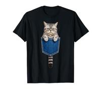 Grumpy Breed Cat Pocket Funny Tabby Lover Humor Mom Women T-Shirt