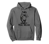 Grumpy Capybara "Too Much" Funny Anti Social Coffee Meme Pullover Hoodie