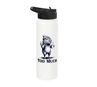 Grumpy Capybara Too Much Funny Anti Social Coffee Meme Stainless Steel Insulated Water Bottle