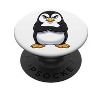 Grumpy Cartoon Penguin Flexible Mood Design PopSockets Adhesive PopGrip