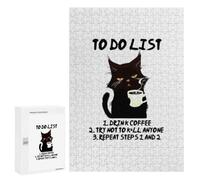 Grumpy Cat Coffee To-Do List Jigsaw Puzzle, 300 PCS, for Adults And Families, A Rewarding Pastime for Dedicated Jigsaw Fans, for Family Fun
