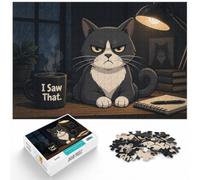 Grumpy Cat I Saw That Illustration Jigsaw Puzzle for Adults, 1000 Piece
