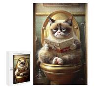 Grumpy Cat Reading Book-3: Gift for Winter Evenings, 1000 PCS Decorative Jigsaw for Grown-Ups, with A Decorative Finished Picture