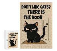 Grumpy Cat︰ There Is The Door Jigsaw Puzzle, 300 PCS, Relaxing Activity for Adults, A Detailed Puzzle Experience for Adult Hobbyists
