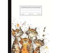 Grumpy Cats Composition Notebook | Watercolor Art Design | 7.5x9.25 in | 110 Pages | College Ruled Lines | For School & Work