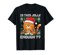 Grumpy Christmas Cat Ugly Sweater is This Jolly Enough Cat T-Shirt