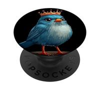 Grumpy Crowned Bird Delight for Boys and Girls PopSockets Adhesive PopGrip