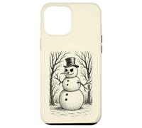 Grumpy Cute Snowman in Top Hat Winter Forest Illustration Case for iPhone 12 Pro Max