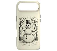 Grumpy Cute Snowman in Top Hat Winter Forest Illustration Case for iPhone Air