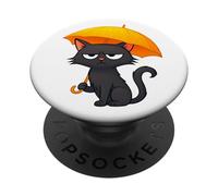 Grumpy Days Cat with Umbrella - Funny $GRU Meme Coin PopSockets Adhesive PopGrip