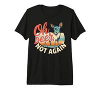 Grumpy Deer Not Again Retro Vintage Animal Fawn Premium T-Shirt