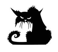 Grumpy Feline - Cat Decal - All Weather Decal, Vinyl Sticker, Car, Laptop, Truck, Toolbox, Window, Tumbler, Boat, tag etc (Silver, 5x6)