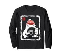 Grumpy Frog Coffee Unimpressed Hipster Japanese Art Grapic Long Sleeve T-Shirt