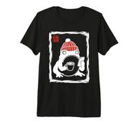 Grumpy Frog Coffee Unimpressed Hipster Japanese Art Grapic Premium T-Shirt