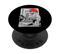 Grumpy Frog Eat Ramen and Scroll Phone Funny Japanese PopSockets Adhesive PopGrip