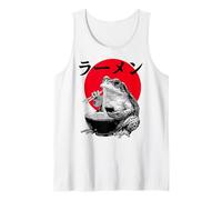 Grumpy Frog Eat Ramen and Scroll Phone Funny Japanese Tank Top