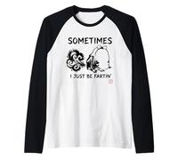 Grumpy Frog Fart Humor Japanese Sometimes I Just Be Farting Raglan Baseball Tee