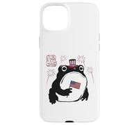 Grumpy Frog Funny 4th July Independence Day Anime Japanese Case for iPhone 15 Plus