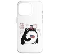 Grumpy Frog Funny 4th July Independence Day Anime Japanese Case for iPhone 16 Pro