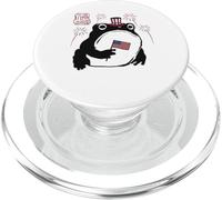Grumpy Frog Funny 4th July Independence Day Anime Japanese PopSockets PopGrip for MagSafe