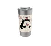 Grumpy Frog Funny 4th July Independence Day Anime Japanese Stainless Steel Insulated Tumbler