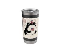 Grumpy Frog Funny 4th July Independence Day Anime Japanese Stainless Steel Insulated Tumbler