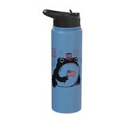 Grumpy Frog Funny 4th July Independence Day Anime Japanese Stainless Steel Insulated Water Bottle
