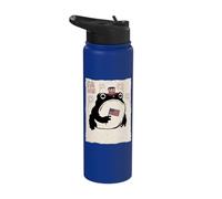 Grumpy Frog Funny 4th July Independence Day Anime Japanese Stainless Steel Insulated Water Bottle