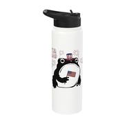 Grumpy Frog Funny 4th July Independence Day Anime Japanese Stainless Steel Insulated Water Bottle