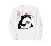 Grumpy Frog Funny 4th July Independence Day Anime Japanese Sweatshirt