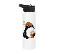 Grumpy Frog Funny Autumn Pumpkin Spice Fall Anime Japanese Stainless Steel Insulated Water Bottle