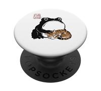 Grumpy Frog Funny Cat Sleeping Cute Cat Mom Anime Japanese PopSockets Adhesive PopGrip