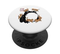 Grumpy Frog Funny Cats Playing Cat Mom Anime Japanese PopSockets Adhesive PopGrip