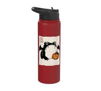 Grumpy Frog Funny Halloween Costume Vampire Anime Japanese Stainless Steel Insulated Water Bottle