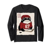 Grumpy Frog Funny Hockey Player 6-7 Six Seven Anime Japanese Long Sleeve T-Shirt