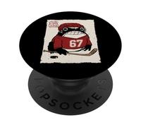 Grumpy Frog Funny Hockey Player 6-7 Six Seven Anime Japanese PopSockets Adhesive PopGrip
