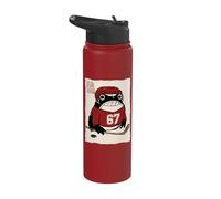 Grumpy Frog Funny Hockey Player 6-7 Six Seven Anime Japanese Stainless Steel Insulated Water Bottle